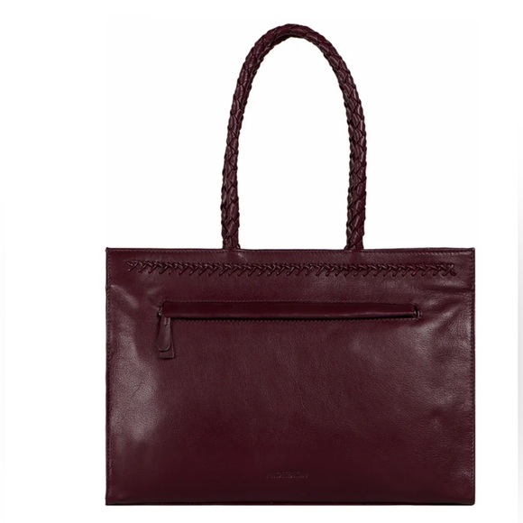 Hidesign Juno 03 Elegant Burgundy Leather Tote Bag - Picture 1 of 8
